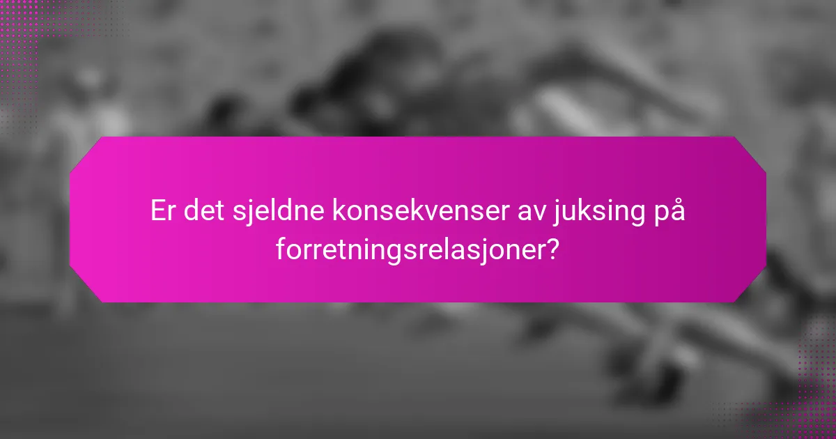 Er det sjeldne konsekvenser av juksing på forretningsrelasjoner?