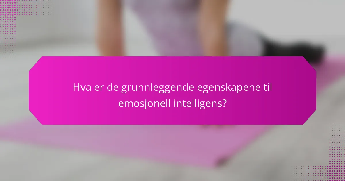 Hva er de grunnleggende egenskapene til emosjonell intelligens?