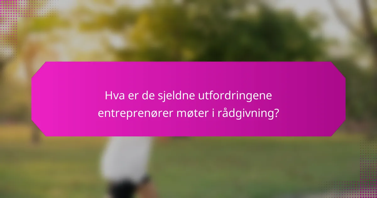 Hva er de sjeldne utfordringene entreprenører møter i rådgivning?