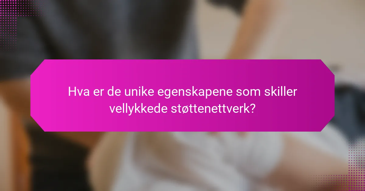 Hva er de unike egenskapene som skiller vellykkede støttenettverk?