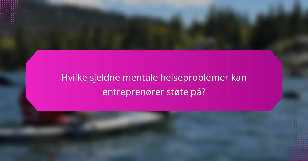 Hvilke sjeldne mentale helseproblemer kan entreprenører støte på?
